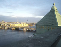 гидроизоляция крыши гостиницы Марриотт на Васильевском острове, вид с крыши здания 